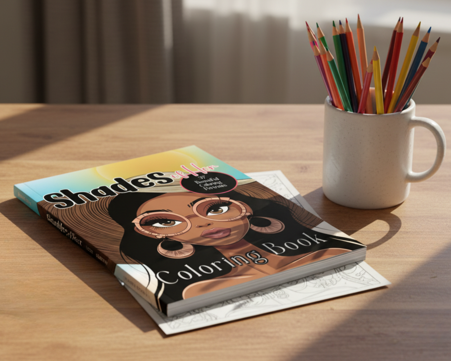 Shades of Her - A Celebration of Black Beauty in 37 Face Portraits to Color: A Coloring Book of African American Women’s Faces, Hairstyles, and Style