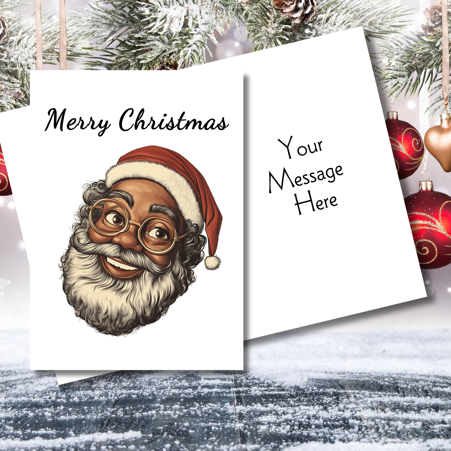 Black Santa Holiday Greeting Card