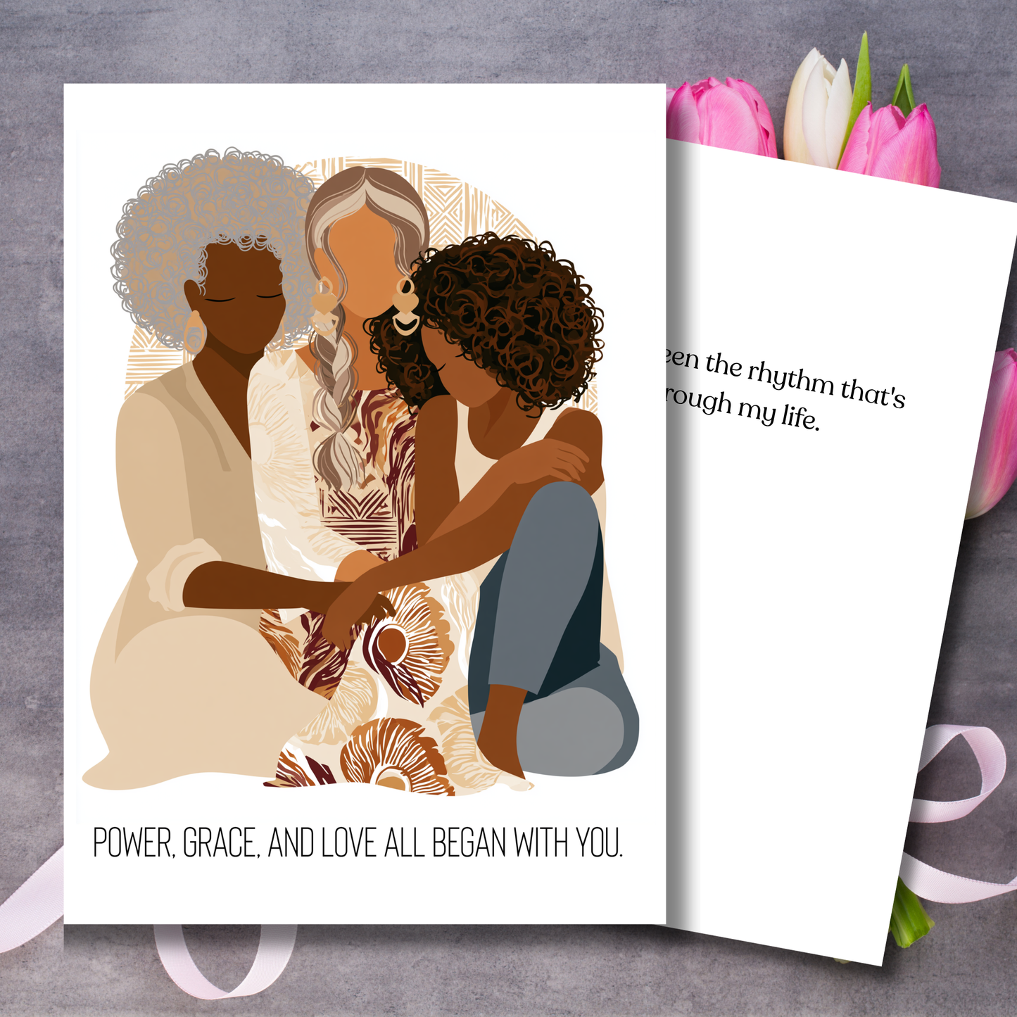 Generational African American Mothers Day Card