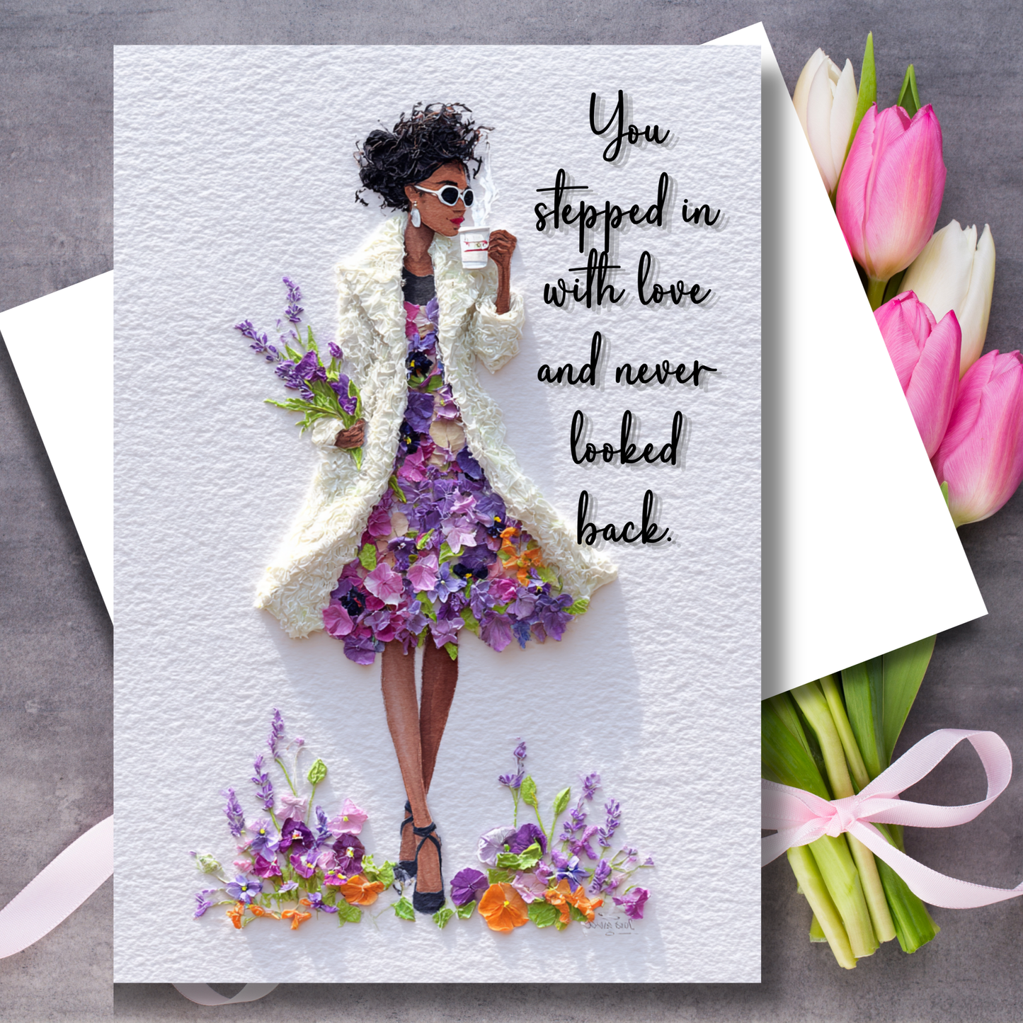 For Auntie Beautiful African American Art Design Mothers Day Card