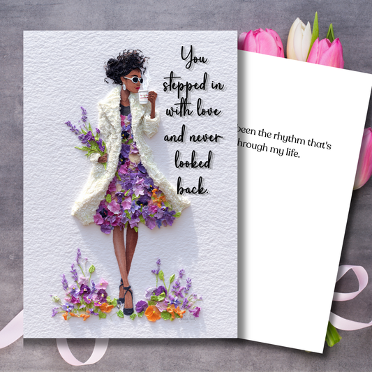 For Auntie Beautiful African American Art Design Mothers Day Card