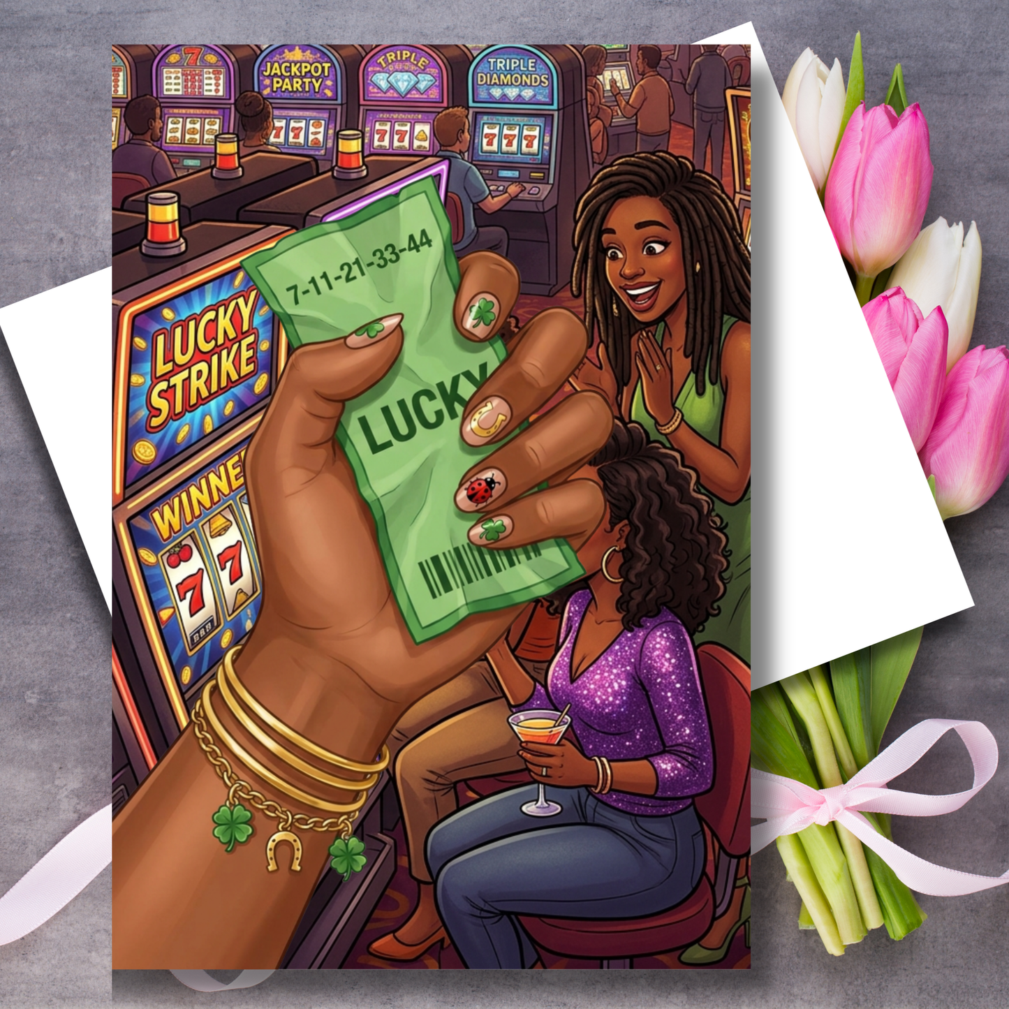 Lucky Mom Lottery African American Mothers Day Card