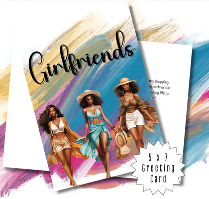 My Girlfriends Colorful | Affirmation Greeting Card | Interior Message | Black Girl Greeting Card