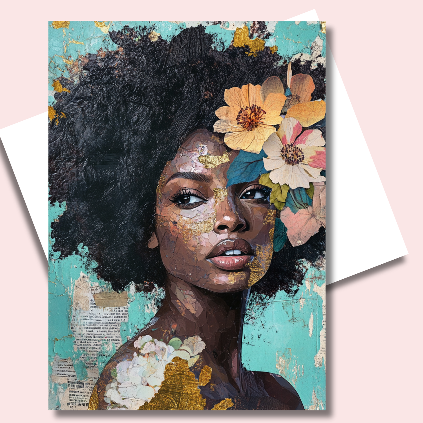 Mixed Media Art Design Note Card