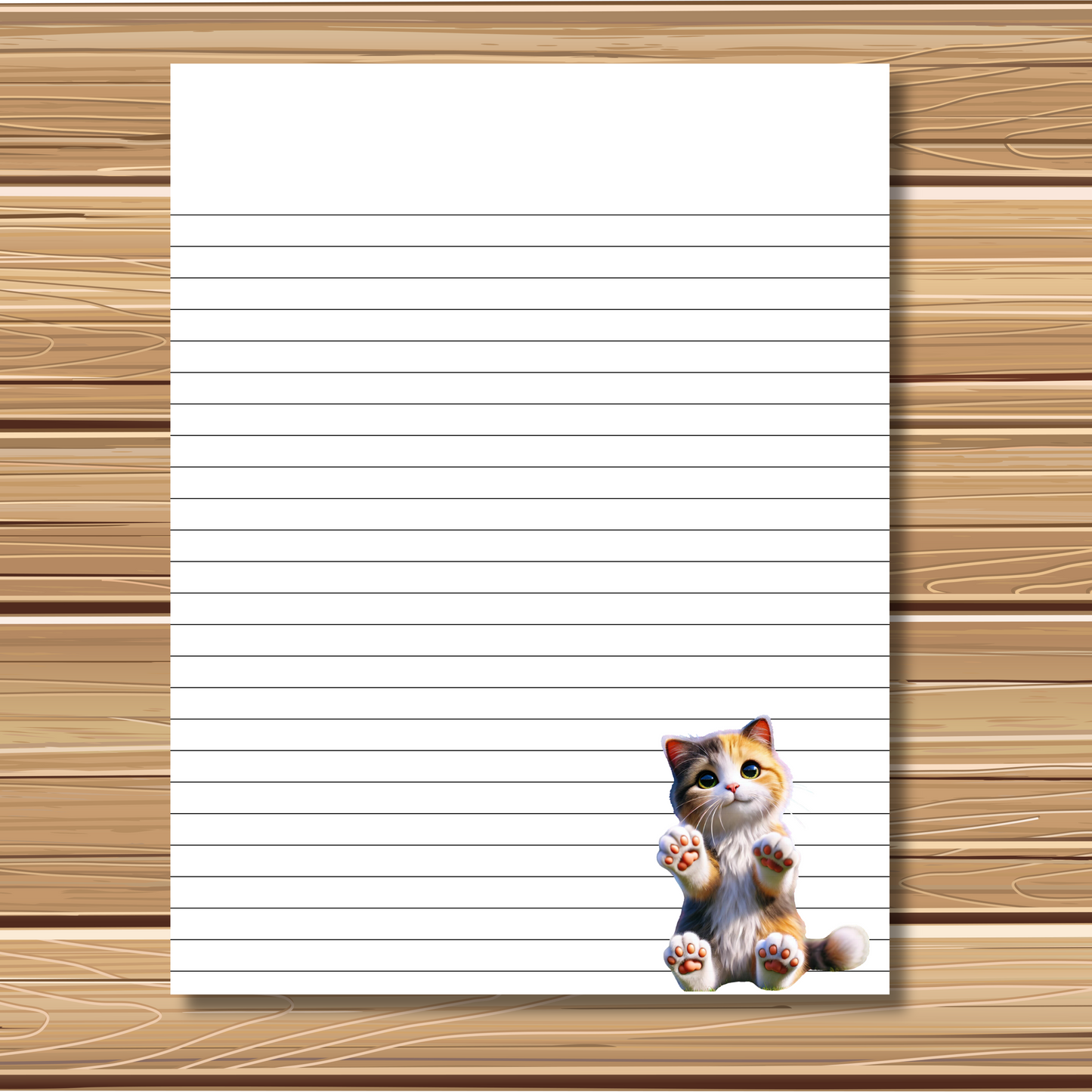 Adorable Kitty Cat Themed | 5 Sheet Stationery Set | + 1 PNG Sticker | Daily Planner, Calendar, Lined Sheets & Notes | Instant Download