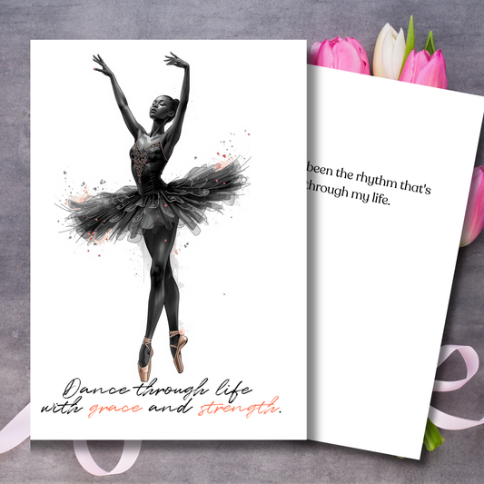 Black Ballerina Greeting Card