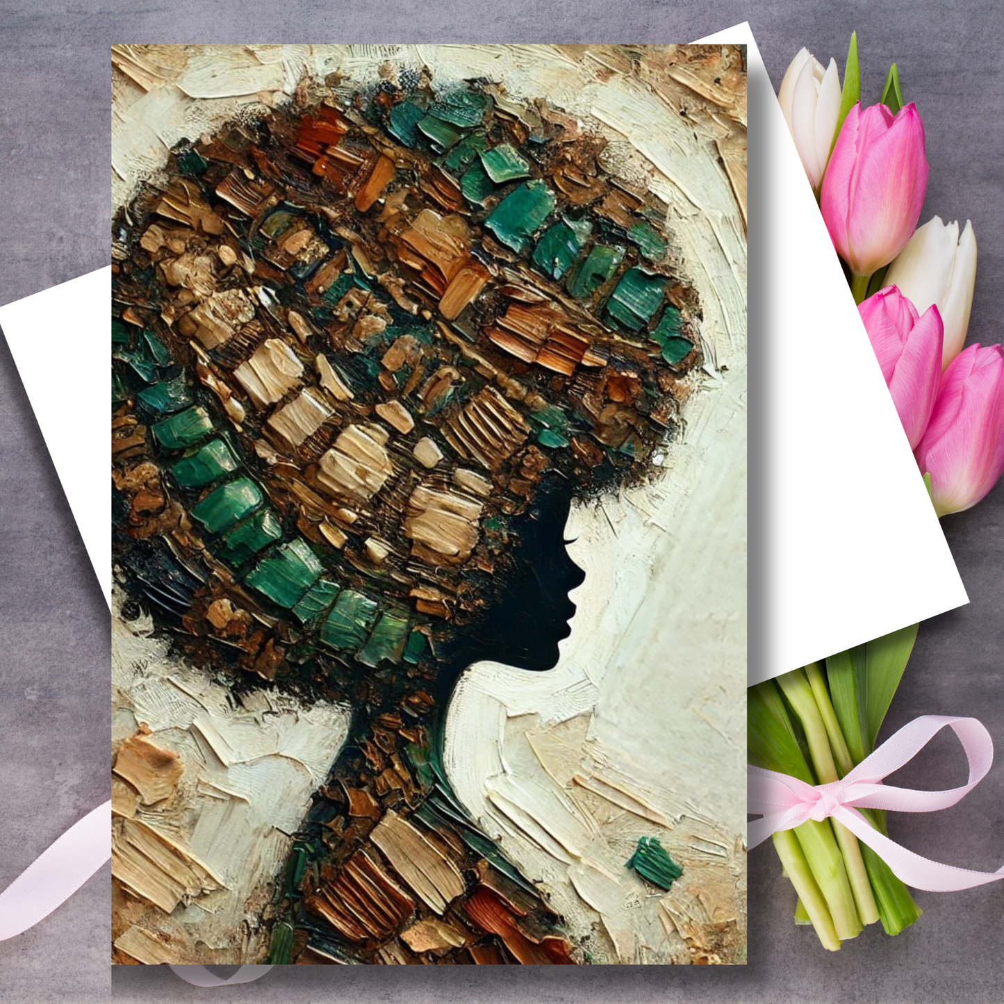 Natural Afro Girl Greeting Card