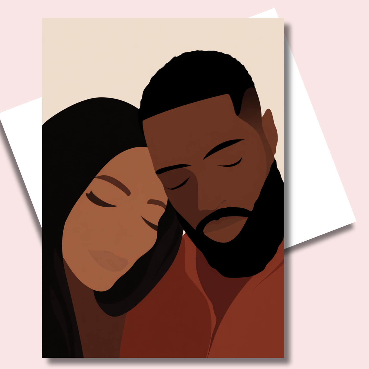 Holding Me Day Card | Black Couple