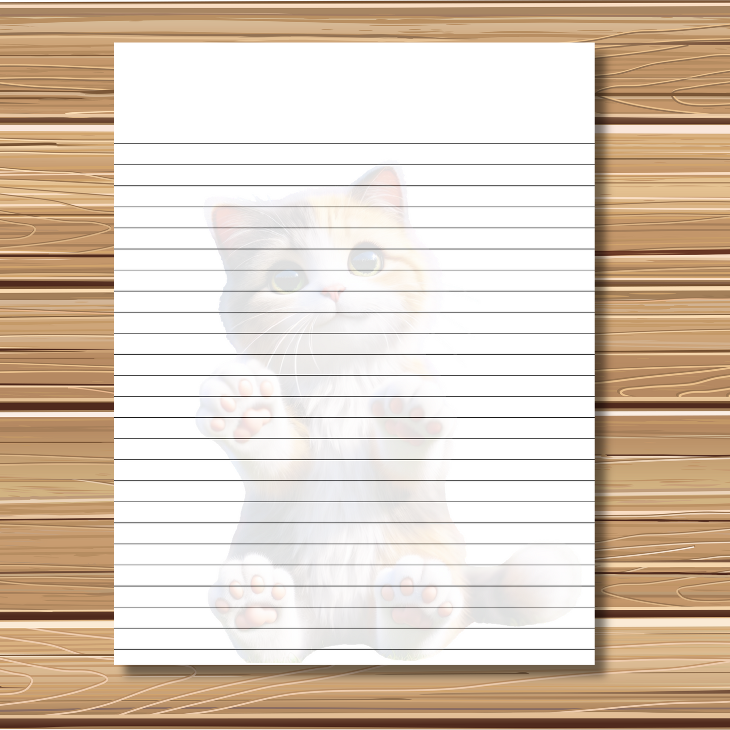 Adorable Kitty Cat Themed | 5 Sheet Stationery Set | + 1 PNG Sticker | Daily Planner, Calendar, Lined Sheets & Notes | Instant Download