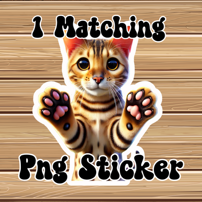 Super Cute Bengal Cat Themed | 5 Sheet Stationery Set | + 1 PNG Sticker | Daily Planner, Calendar, Lined Sheets & Notes | Instant Download