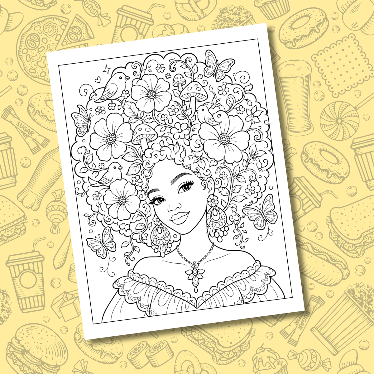 Her Whimsical World of Wonder: A Magical Coloring Book Journey Through Beauty, Imagination & Black Girl Joy