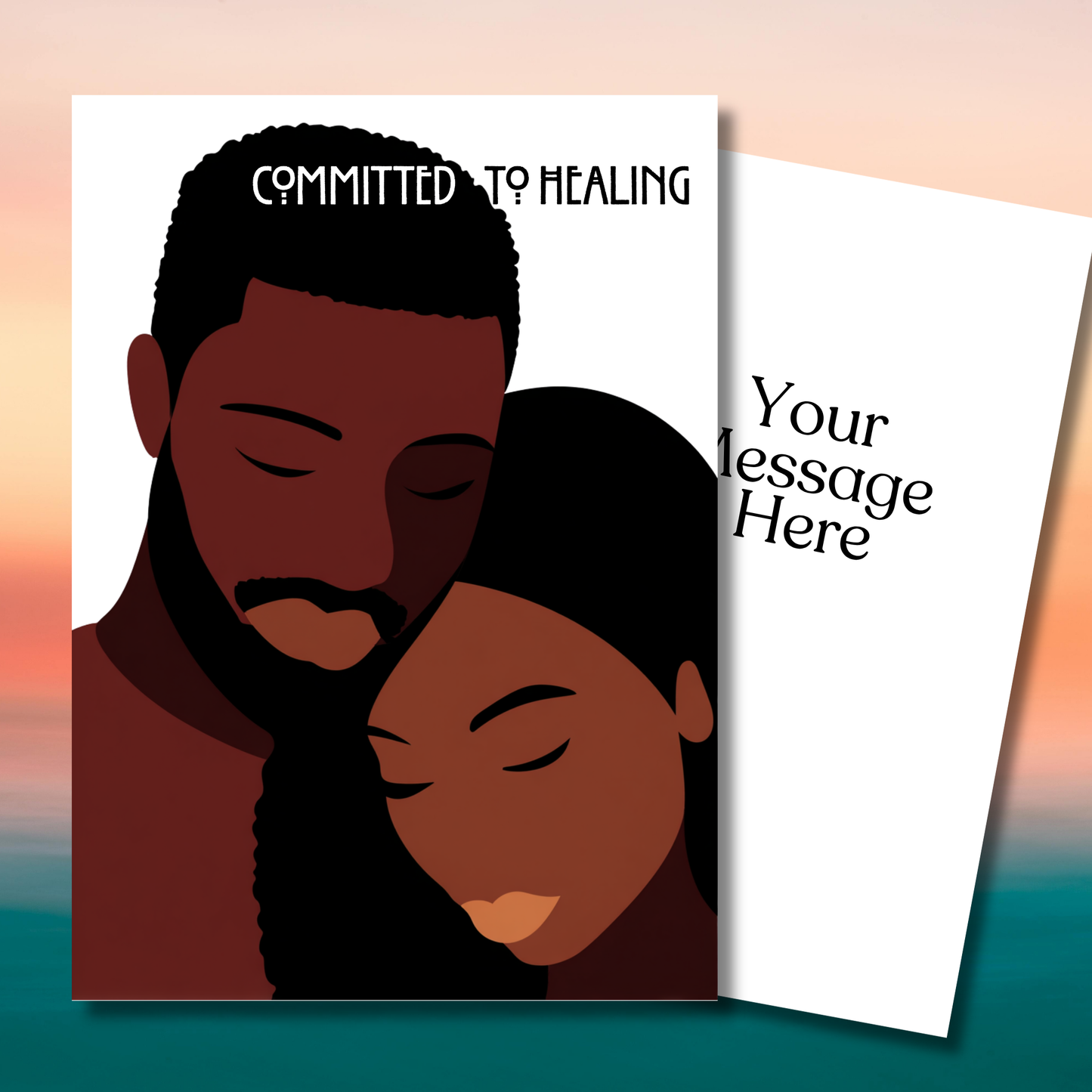 Healing with You Greeting Card | Black Couple Greeting Card