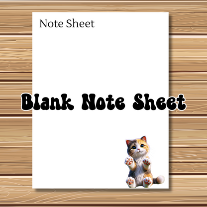 Adorable Kitty Cat Themed | 5 Sheet Stationery Set | + 1 PNG Sticker | Daily Planner, Calendar, Lined Sheets & Notes | Instant Download