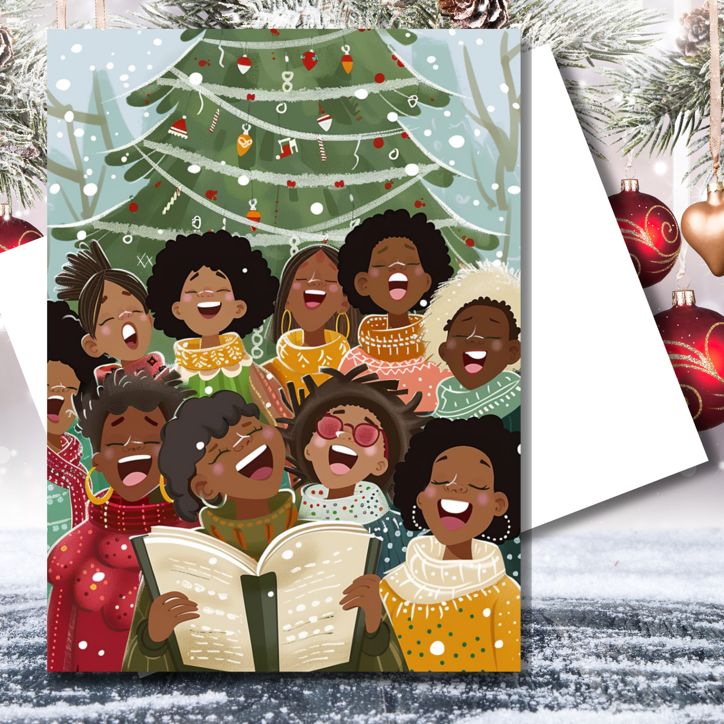 Holiday Carolers Greeting Card