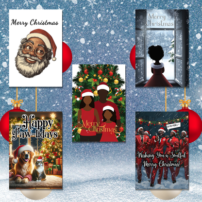 Tis the Season Card Bundle | 10 Assorted African American Christmas Greeting Cards