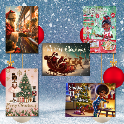 Tis the Season Card Bundle | 10 Assorted African American Christmas Greeting Cards