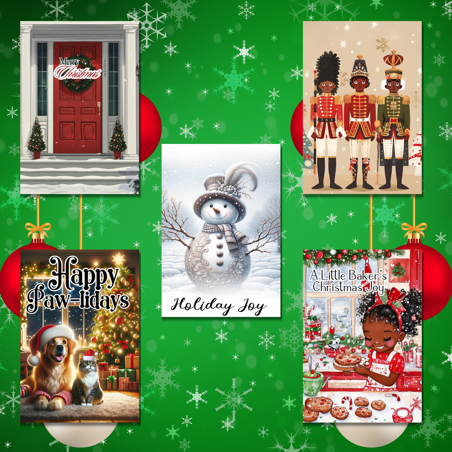 Holiday Christmas Card Bundle | 10 Assorted African American Christmas Greeting Cards