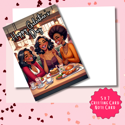 Friends Through it all Galentine's Day Card | African American Greeting Card | with Interior Message
