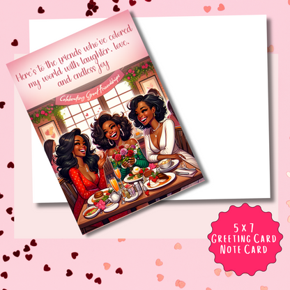 Happy Galentines Day on Galentine's Day Card | African American Greeting Card | with Interior Message