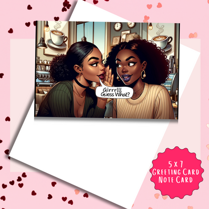 MVP Gossip Girl Galentine's Day Greeting Card | African American Greeting Card | with Interior Message