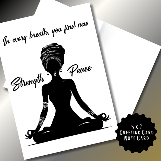 Peace and Strength Affirmation Note Card | Affirmation Greeting Card | Blank Inside | Black Girl Greeting Card