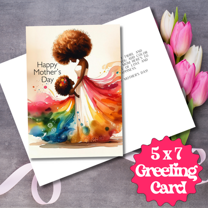 Happy Mother's Day Card | African American Greeting Card | Optional Interior Message