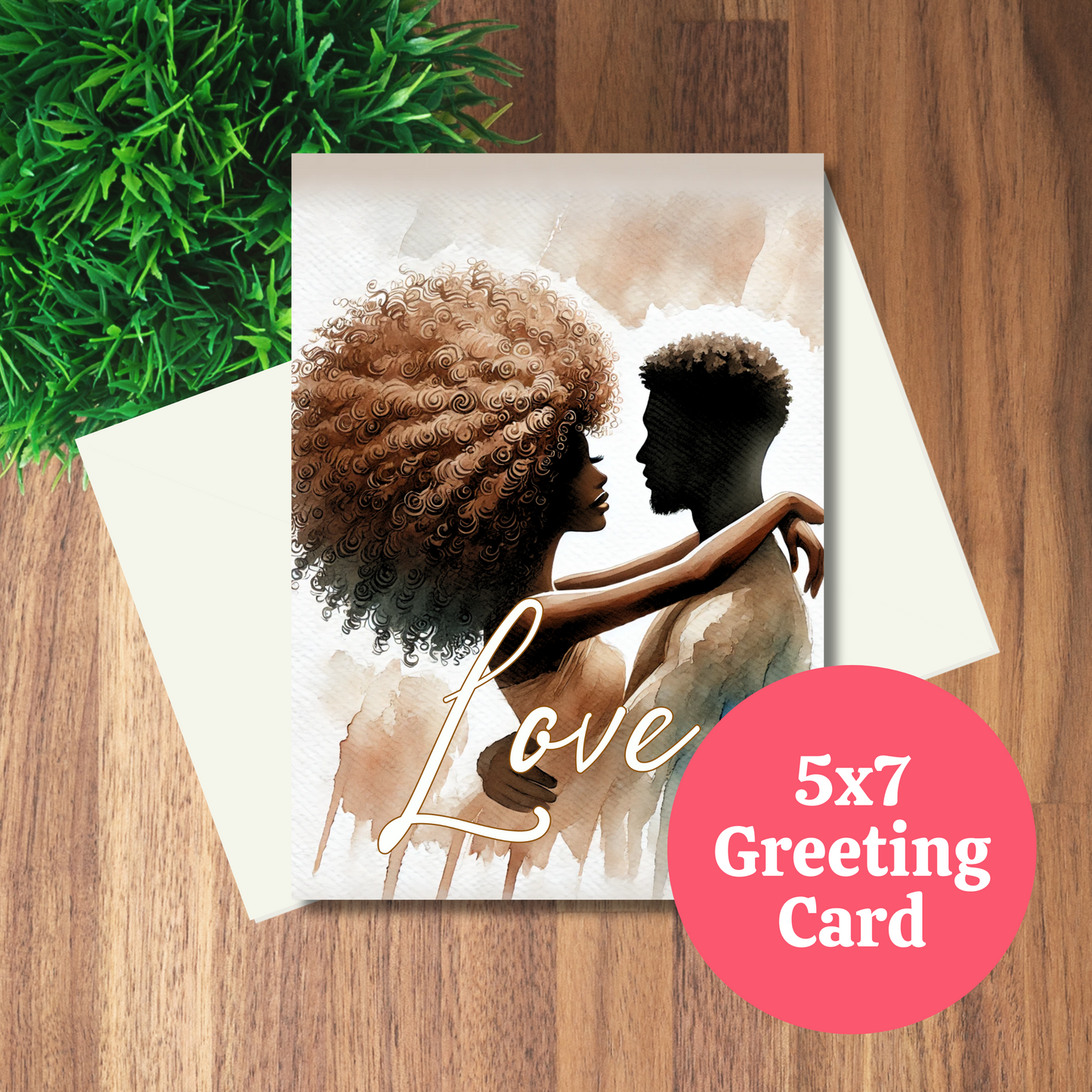 Black Love Valentines Day Love Card | Black Couple Greeting Card | Blank Inside | Black Girl Greeting Card