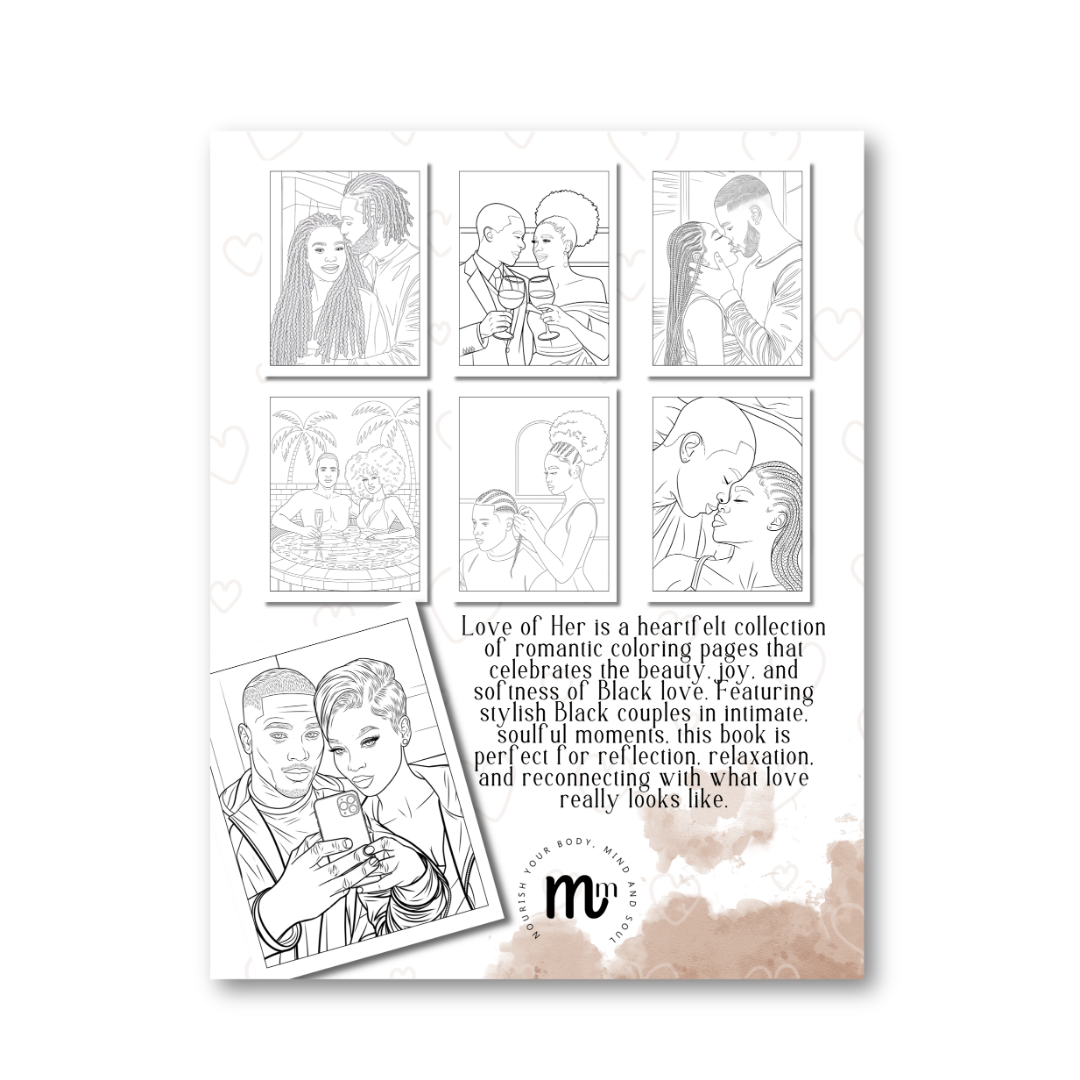 Love of Her – A Collection of 48 Romantic Coloring Pages Celebrating Black Women in Love and Connection: A Beautiful Adult Coloring Book Showcasing Black Couples in Love, Joyful, and Soulful Moments