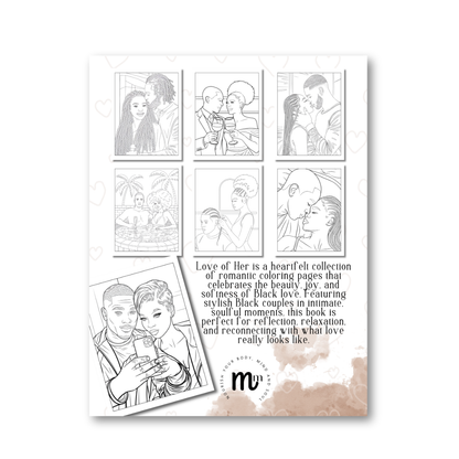 Love of Her – A Collection of 48 Romantic Coloring Pages Celebrating Black Women in Love and Connection: A Beautiful Adult Coloring Book Showcasing Black Couples in Love, Joyful, and Soulful Moments