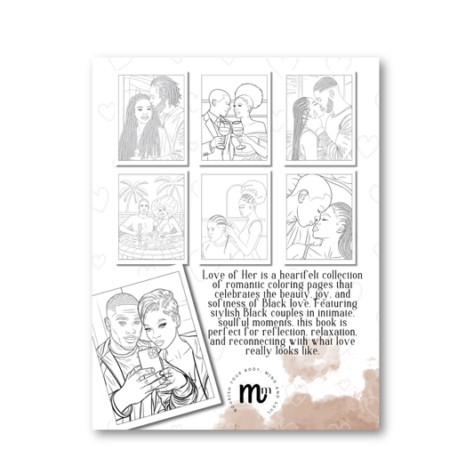 Love of Her – A Collection of 48 Romantic Coloring Pages Celebrating Black Women in Love and Connection: A Beautiful Adult Coloring Book Showcasing Black Couples in Love, Joyful, and Soulful Moments