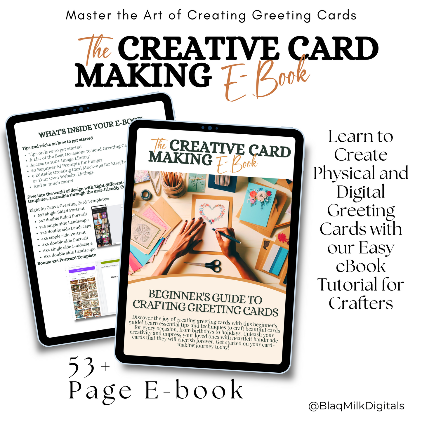 Greeting Card Maker's eBook | A Guide for Beginner Crafters with Easy-to-Follow Tips & Templates for Physical and Digital Greeting Cards