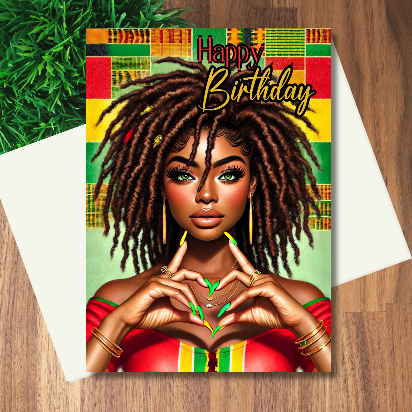 Happy Birthday Greeting Card | Black Girl Greeting Card | Blank Inside | Black Girl Greeting Card