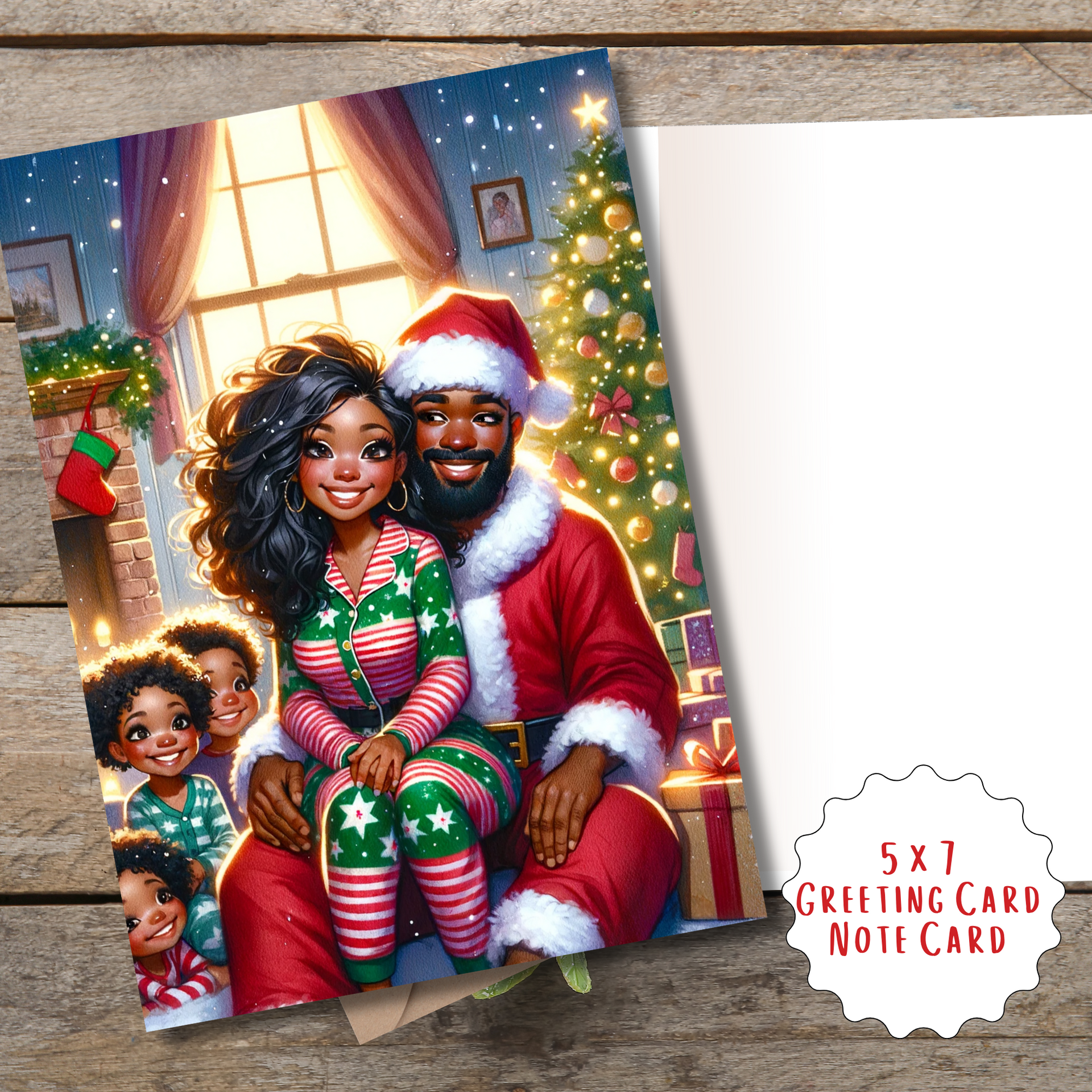 5” African American Santa Glass Ornament, image size:1920x1920