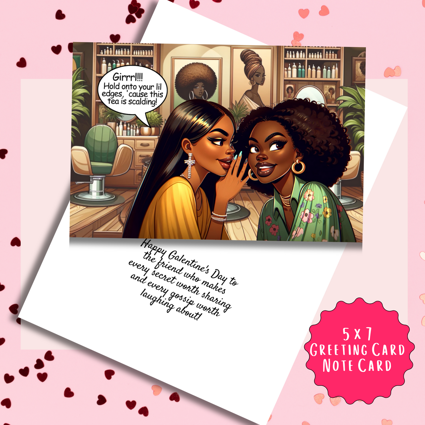 My Secret Keeper Galentine's Day Greeting Card | African American Greeting Card | with Interior Message