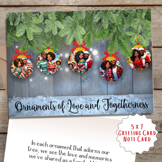 Ornaments of Love | African American Christmas Greeting Card | with Interior Message