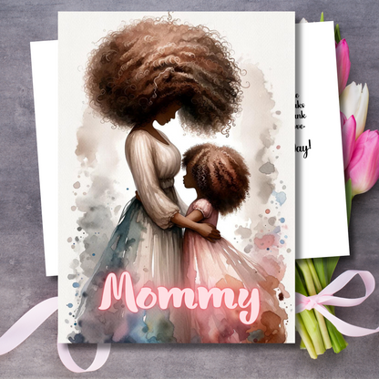 Black Girl Magic Mommy & Daughter Mother's Day Card | African American Greeting Card | Optional Interior Message