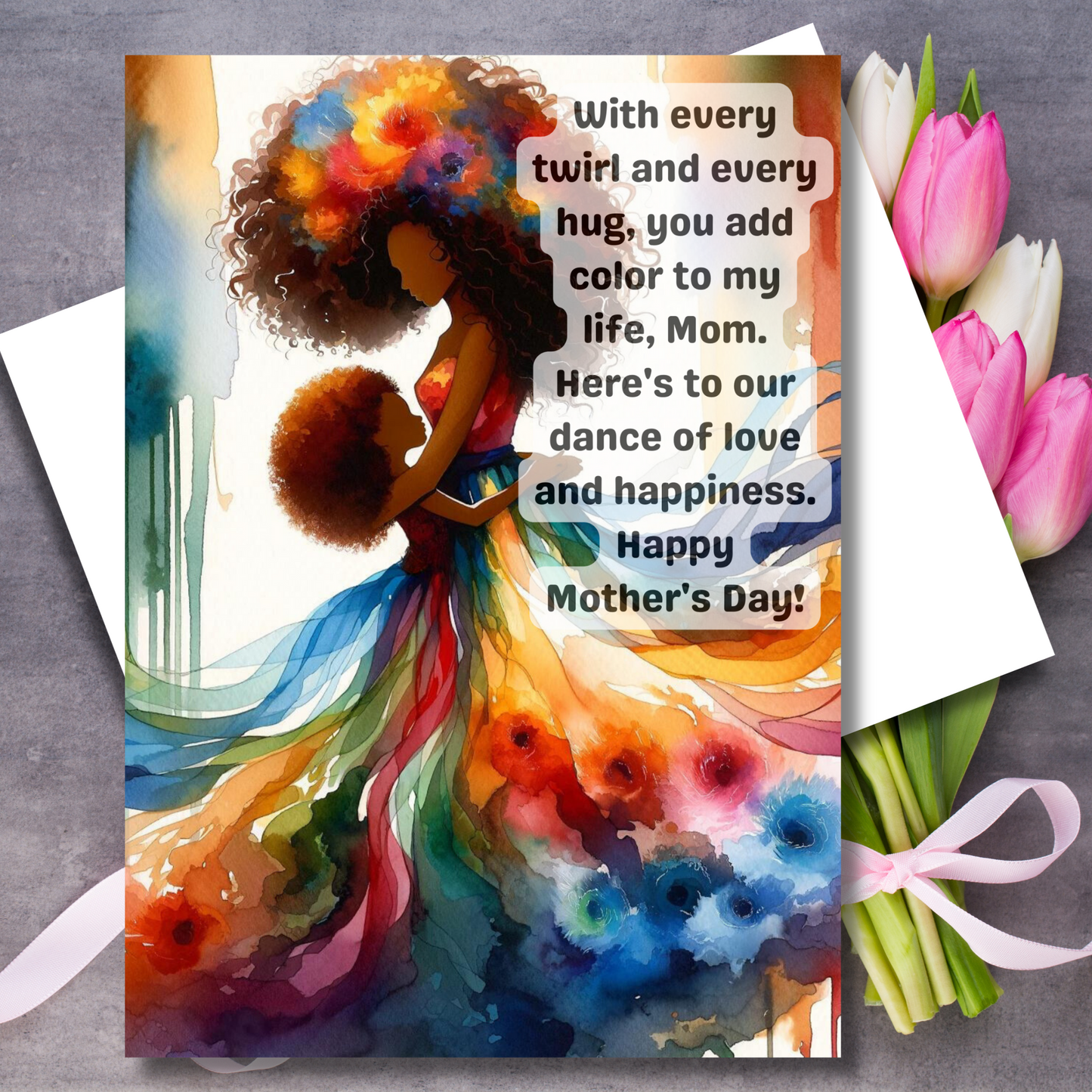 Black Mom Magic, Mom & Daughter Mother's Day Card | African American Greeting Card | Optional Interior Message