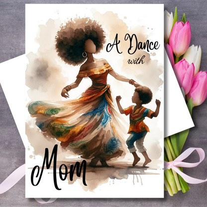 Black Mom Magic, Mom & Son Mother's Day Card | African American Greeting Card | Optional Interior Message