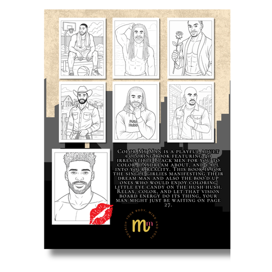 Color My Man: A Collection of 40 Handsome, Attractive Men to Color While Manifesting Love, Desire.: A Fun and Flirty Adult Coloring Book