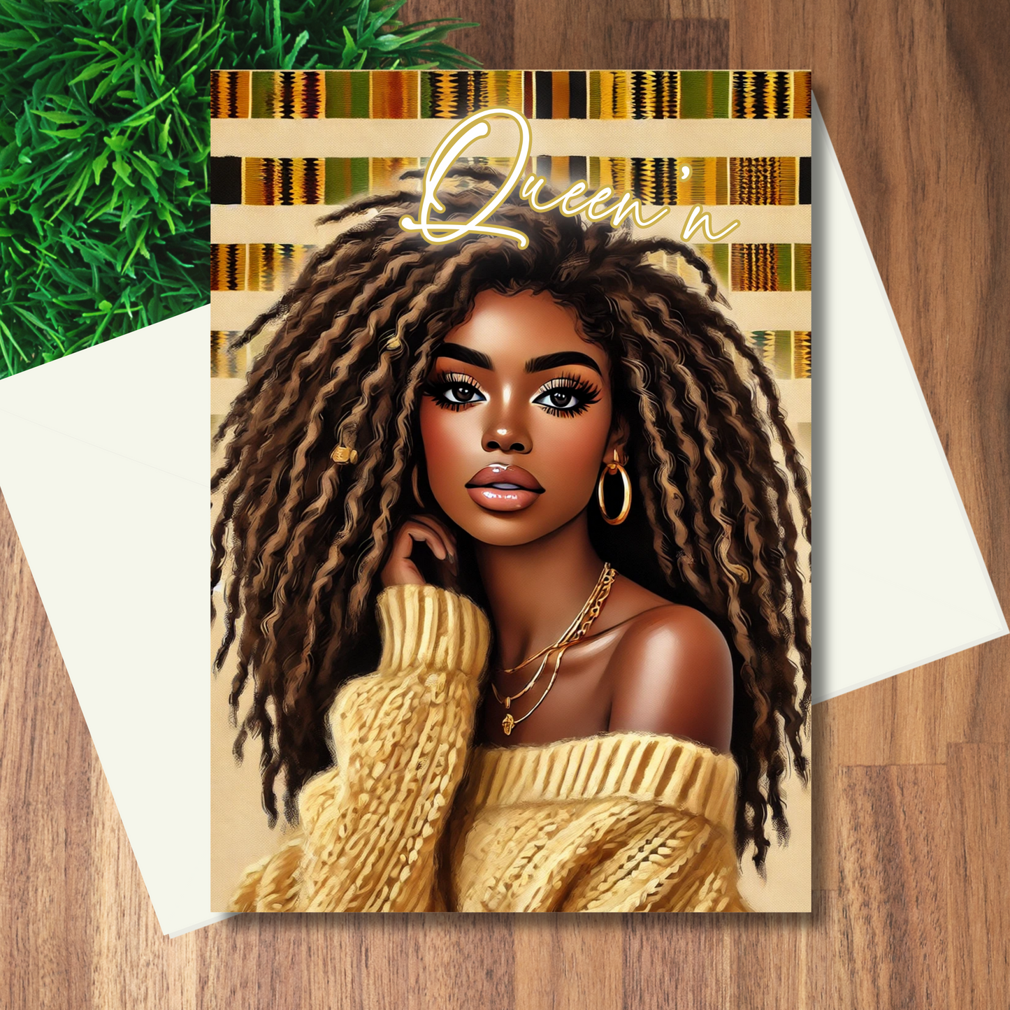 Galentines Queen Affirmation Card | Black Girl Greeting Card | Blank Inside | Black Girl Greeting Card