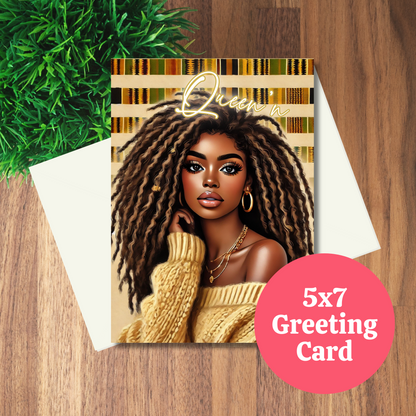 Galentines Queen Affirmation Card | Black Girl Greeting Card | Blank Inside | Black Girl Greeting Card