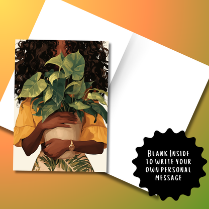 Sow to Soul Appreciation Note Card Black Woman | Affirmation Greeting Card | Blank Inside | Black Girl Greeting Card