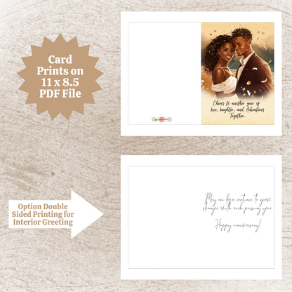 Love & Laughter | African American | Black Love | Anniversary Greeting | Printable | Interior Quote | Greeting Card Digital Self Printing / Text / Email Share