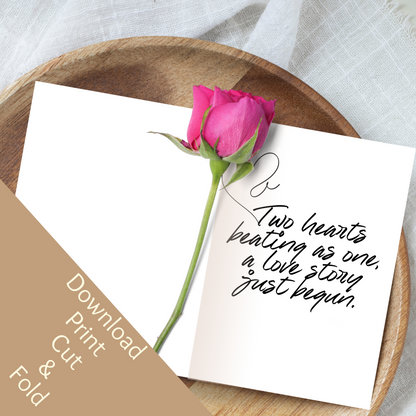 Two Hearts | African American | Black Love | Anniversary Greeting Card | Printable | Interior Quote | Greeting Card Digital Self Printing / Text / Email Share