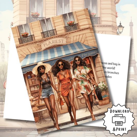 Brunch with My Girls | Affirmation Greeting Card | Printable | Interior Quote | Greeting Card Digital Self Printing / Text and Email Share