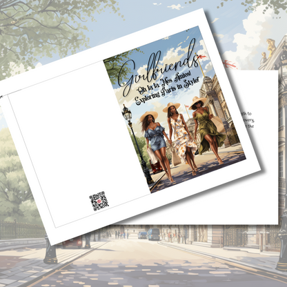 Girlfriends in Paris | Affirmation Greeting Card | Printable | Interior Quote | Greeting Card Digital Self Printing / Text and Email Share