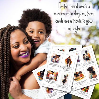 Affirmation Cards | For Black Single Moms (Set #1) | 20 Printable Positive Quotes | Black Girl Inspiration | Manifestation Card | Digital Download