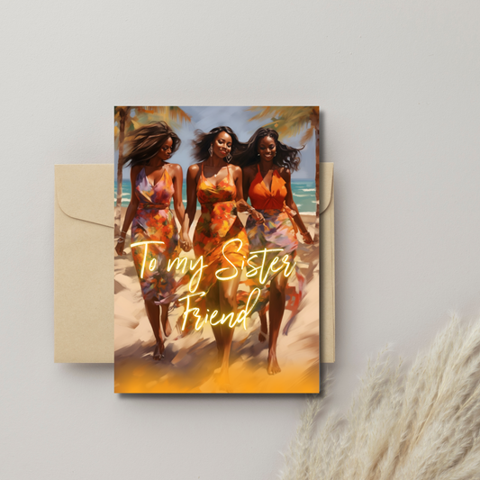Celebrate Friendship Affirmation Card | Black Girl | Printable Card | Interior Msg | Digital Greeting Card | Self-Print / Text / Email Share