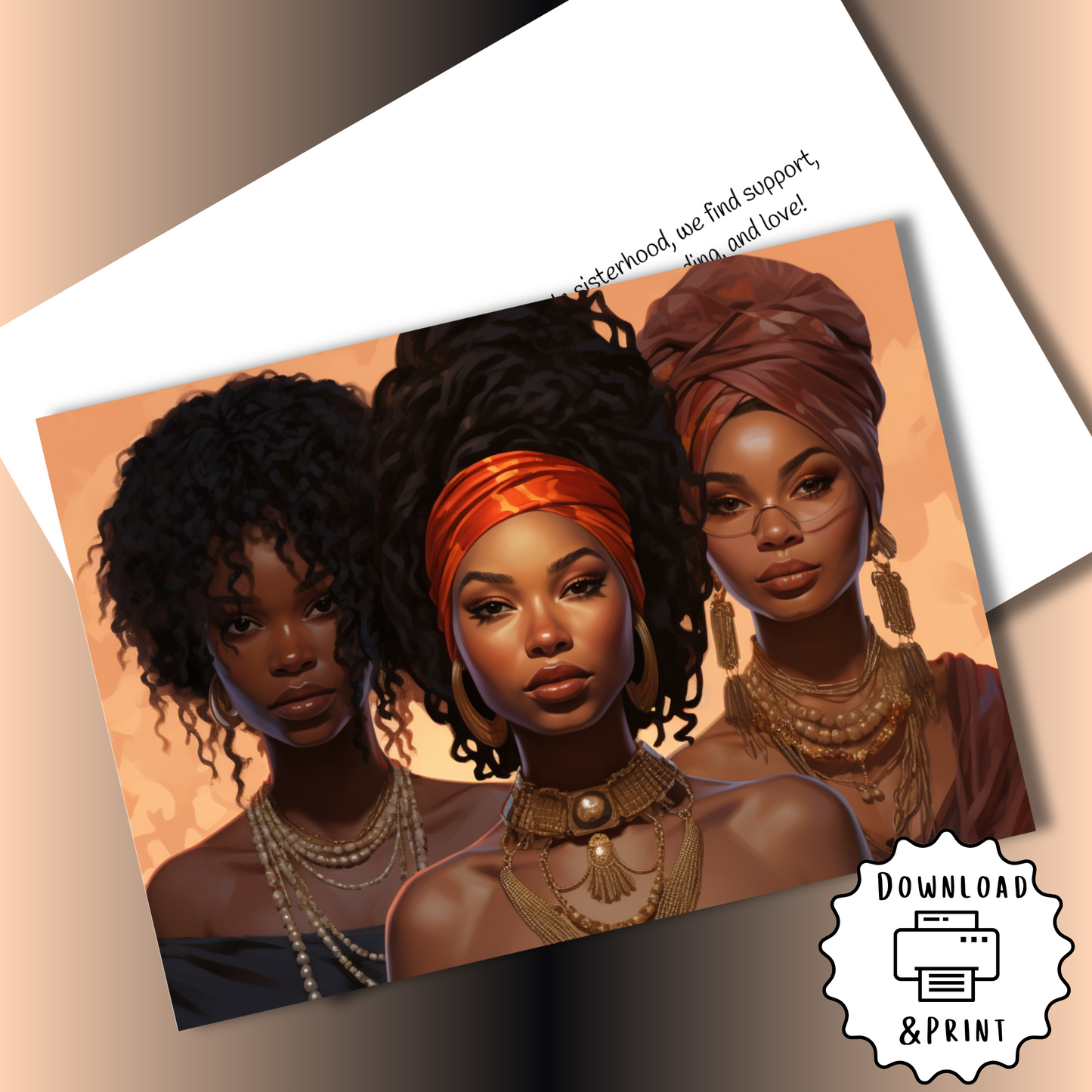 Three Queens | Affirmation Greeting Card | Printable | Interior Quote | All Occasions | Digital File | DIY Print / Text or Email Share