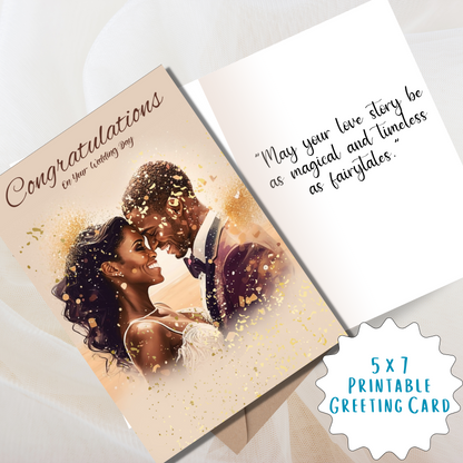 On Your Wedding Day| African American | Black Love | Wedding Greeting Card | Printable | Interior Quote | Digital | Self Printing / Text / Email Share